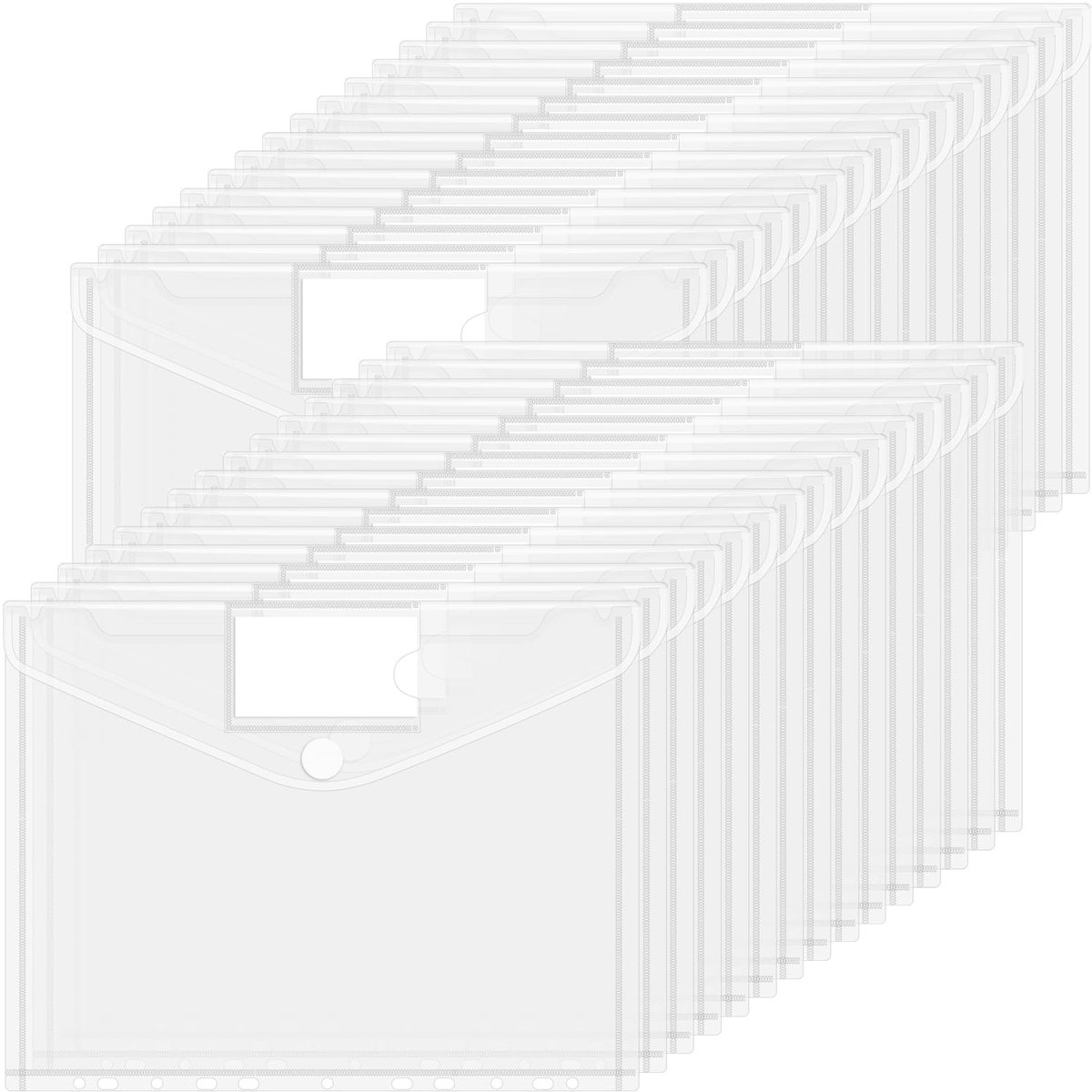 Solidchoice - A4 Document Folder - Set van 30 Transparante, Waterdichte Documentenmappen