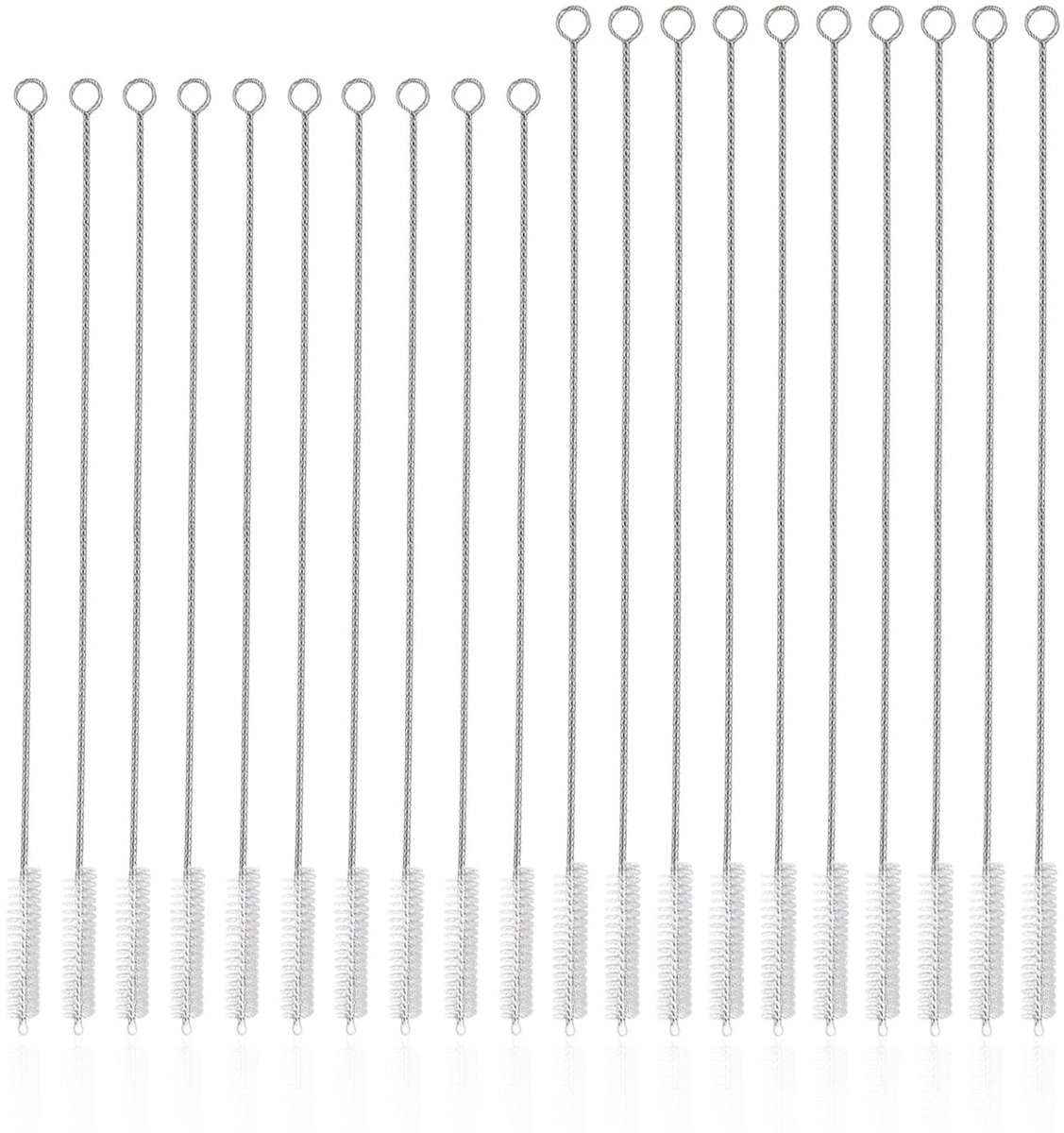 Solidchoice - 20 Roestvrijstalen Stro Borstel Sets - Nylon Reinigingsborstels voor Fopspenen