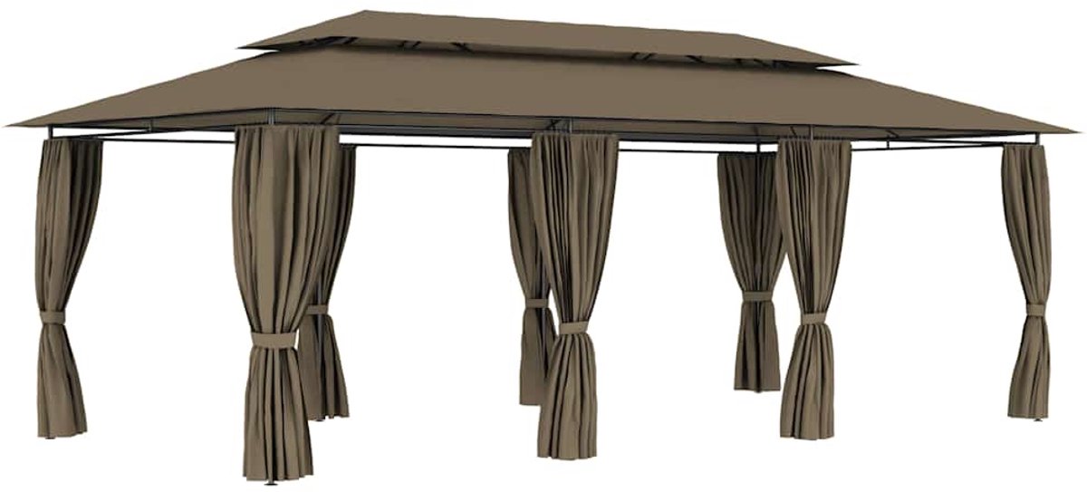 Vidaxl Tuinpaviljoen Taupe Overkapping