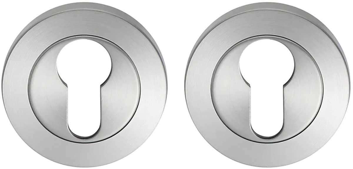 Cilinderrozet rond 53,5x8,5 mm geborsteld Rvs