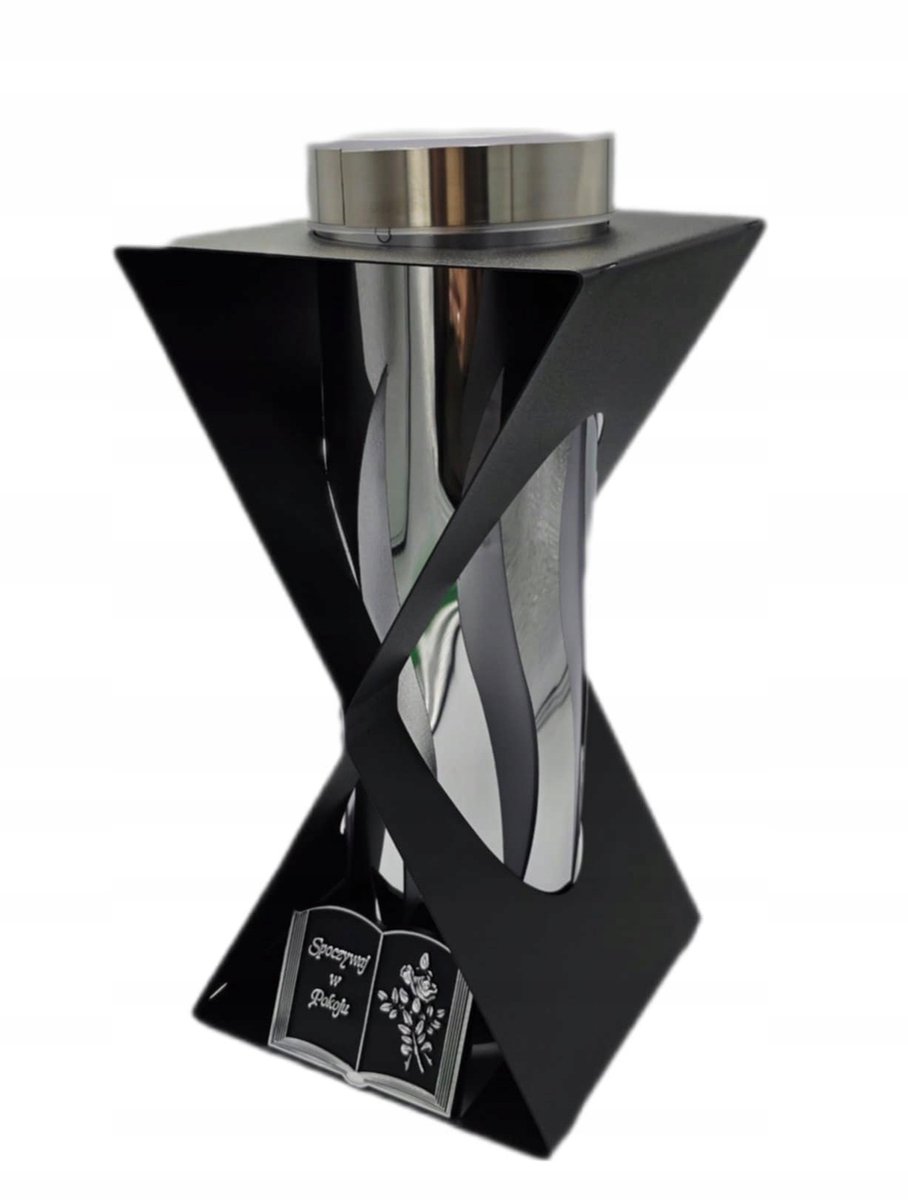 Solar Shrine-kaars, metaal, zwart en zilver, 27 cm