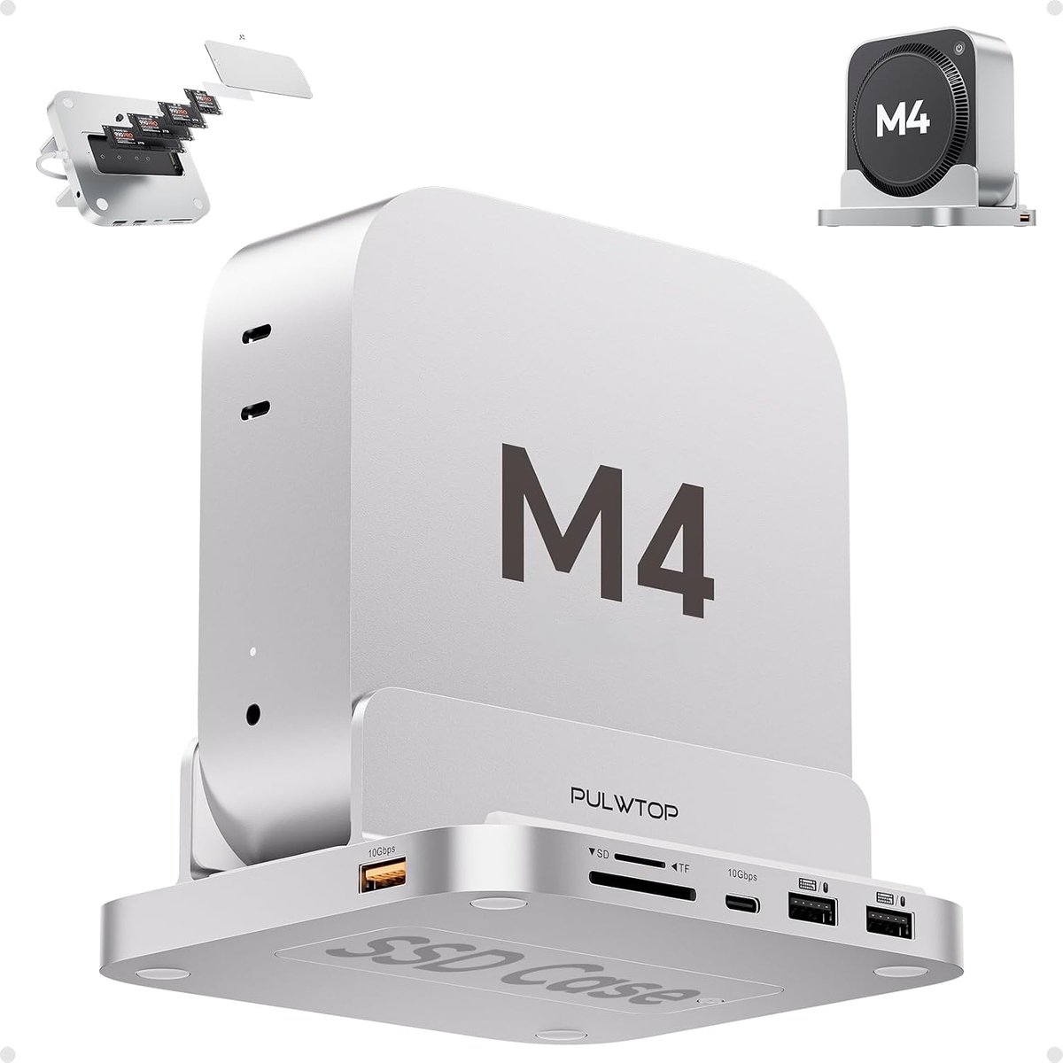 Mac mini hub M4 - 8 poorten - USB A/C 3.2 10 Gbit/s - uitbreiding voor Mac mini M4 2024 - ShopVlot