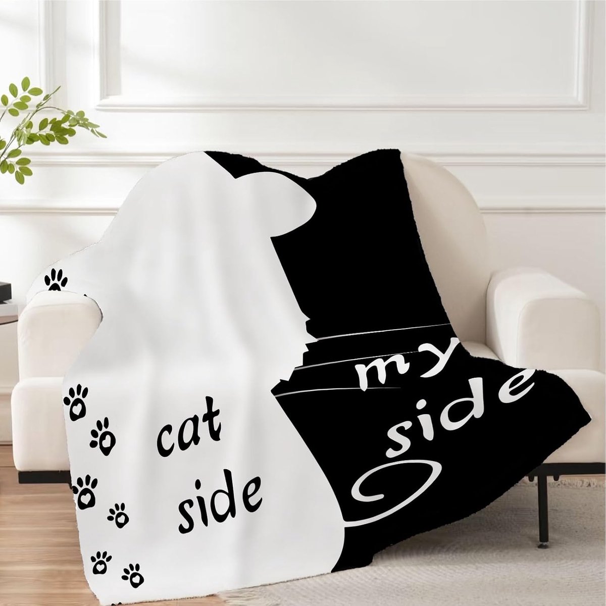 Dekentje 130x150cm - Pluche met Hond en Kat - Knusse sfeer - Perfect cadeau - ShopVlot