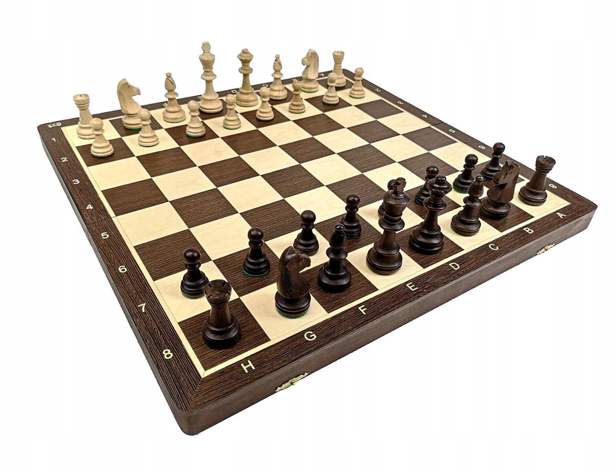 Professionele Opvouwbare Wenge Houten Schaakset Staunton Nr. 6