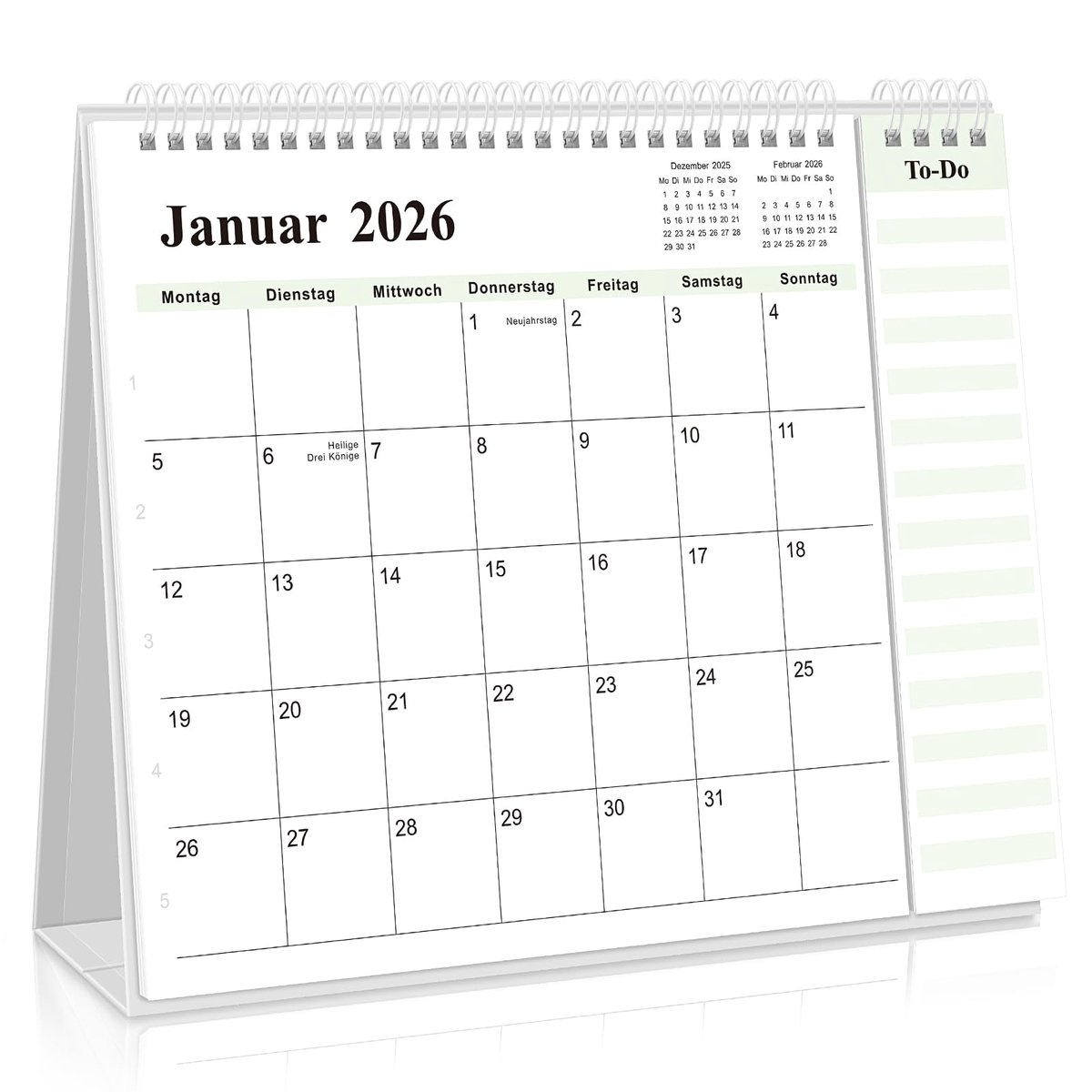 Tafelkalender 2026 - 27 x 23 cm - maandweergave - handige organisatie voor het schooljaar - ShopVlot