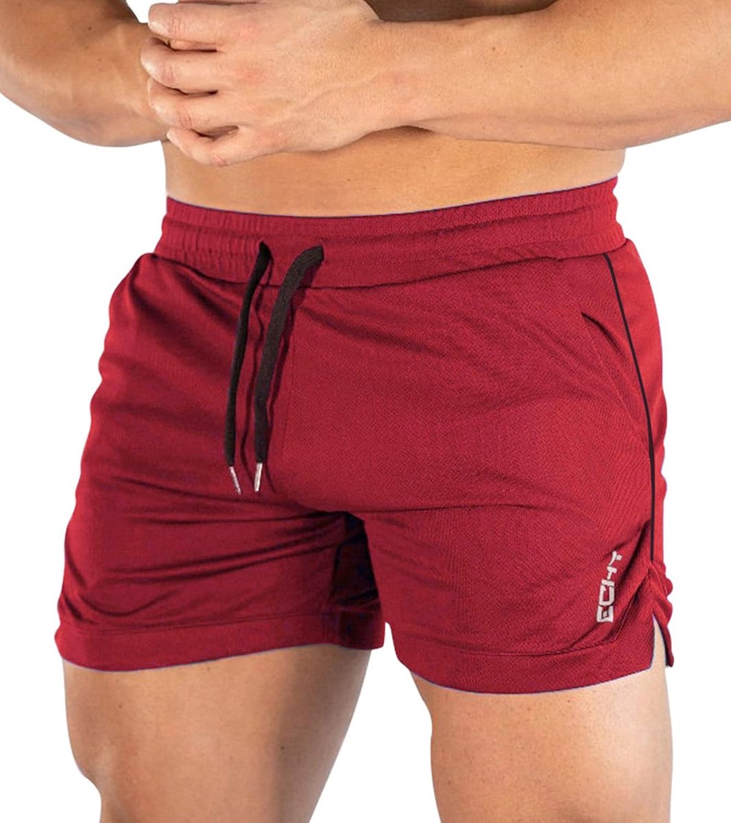 Sportshorts voor heren S - Ademend materiaal - Rood - Ideaal voor outdoor training - ShopVlot