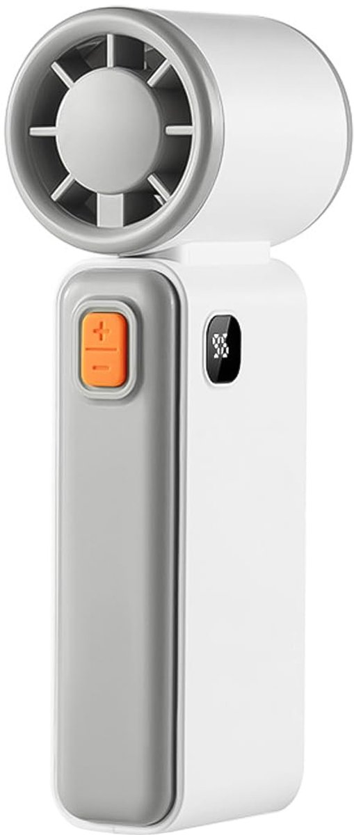 Draagbare handventilator met LCD-scherm - USB-C oplaadbaar - bladloos - ultra stil en lichtgewicht - ShopVlot