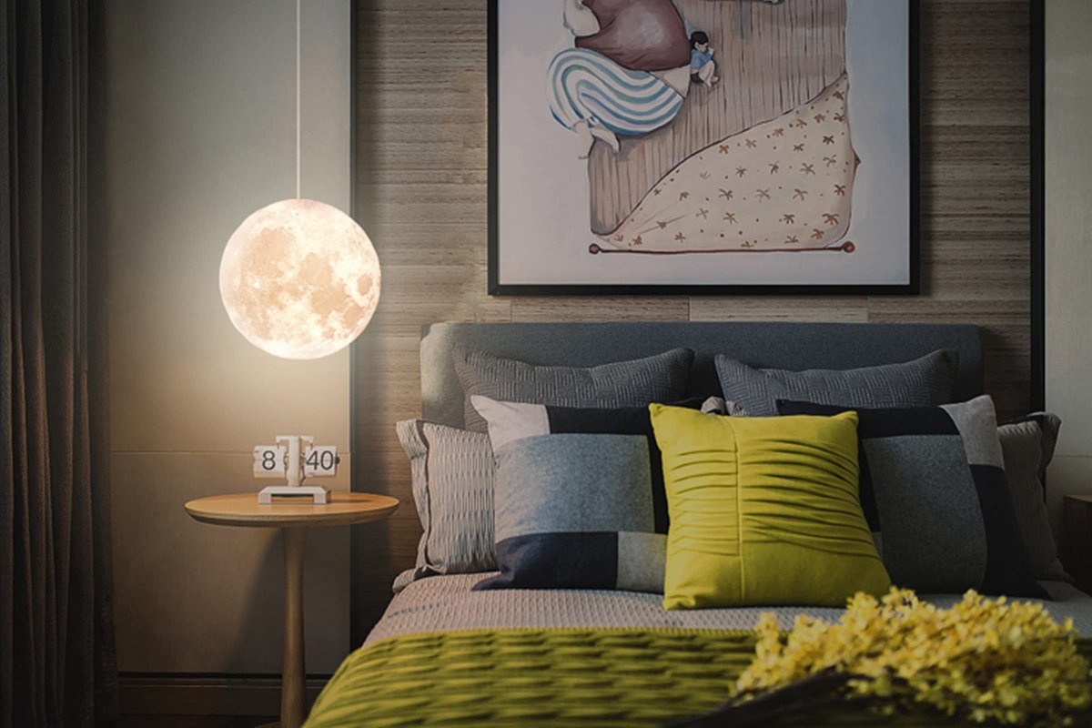 Maanhanglamp E27 3D-Geprint - Creatief ontwerp - Perfecte sfeer voor woonkamer - ShopVlot