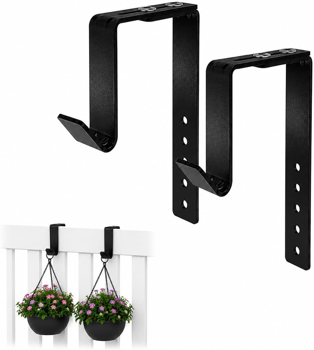 Zware enkele haakbeugel - Metalen wandhaak - Ondersteunt tot 18 kg - Ideaal voor planten en lantaarns - ShopVlot