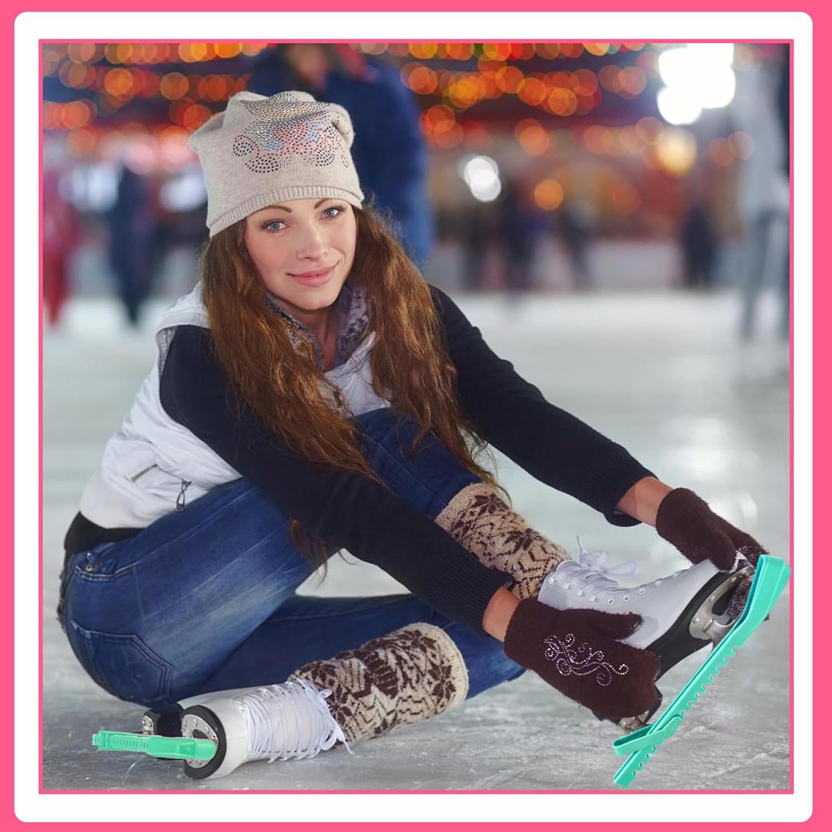 SnelShoppen - 1 paar schaatsbladbeschermers, verstelbare bescherming voor schaatsen, bladbescherming voor kunstschaatsen en ijshockeyschaatsen, duurza