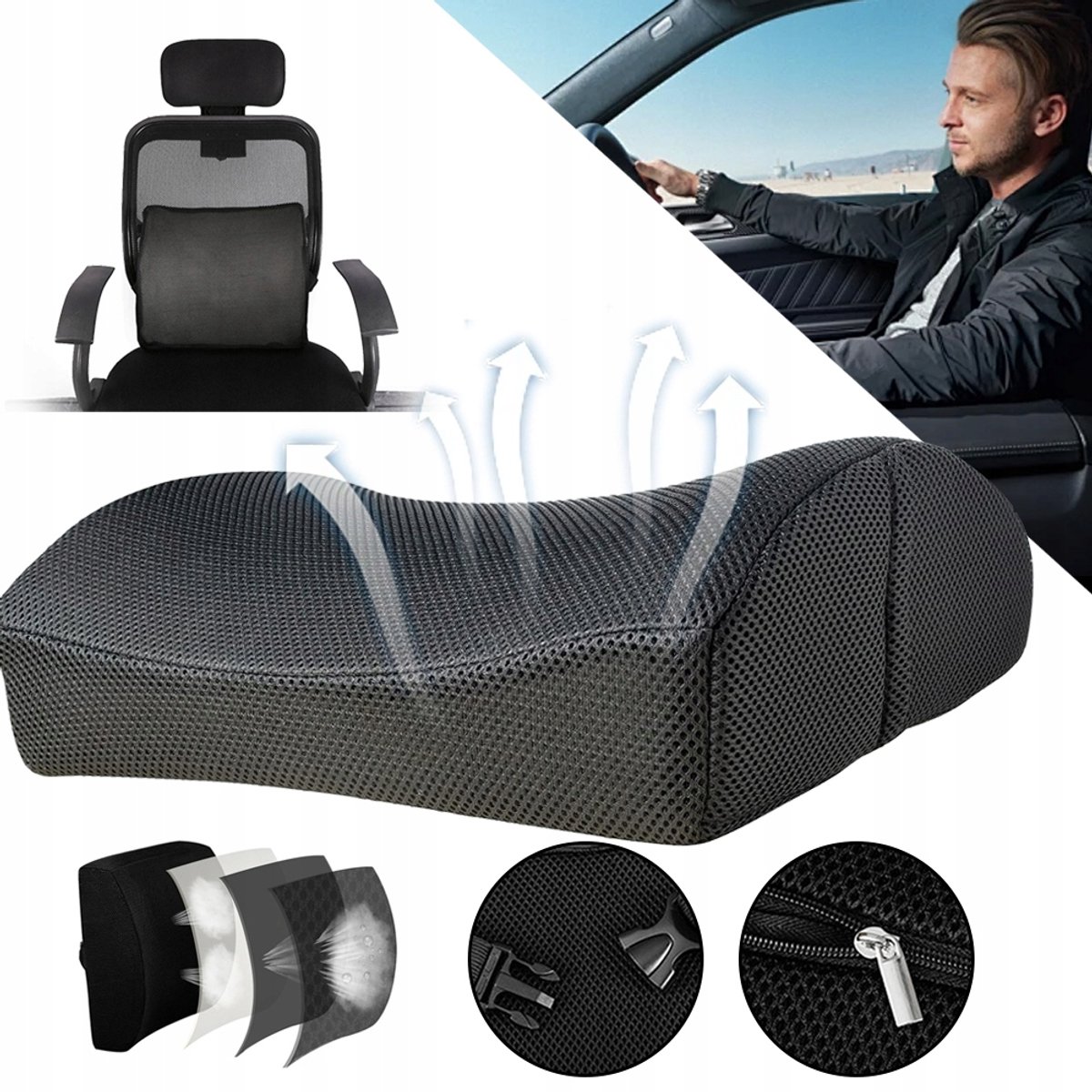 Ergonomisch Lendesteun Kussen - Comfortabel Rugkussen