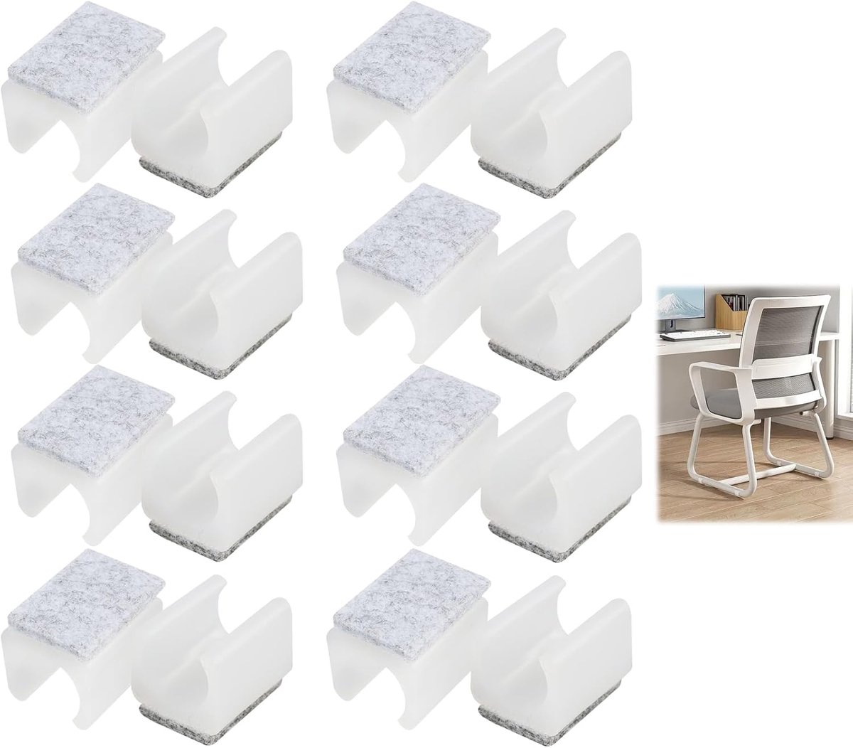 Stoelglijders (16 stuks) voor schommel- en schommelstoelen, bescherming voor parket, laminaat, tegels en tapijt - ShopVlot