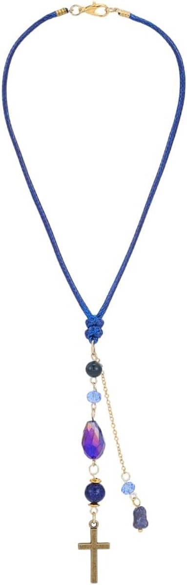 Ioliet Kruis Autohanger/zonnevanger voor achteruitkijkspiegel, raam, balkon, sleutelhanger (blauw)