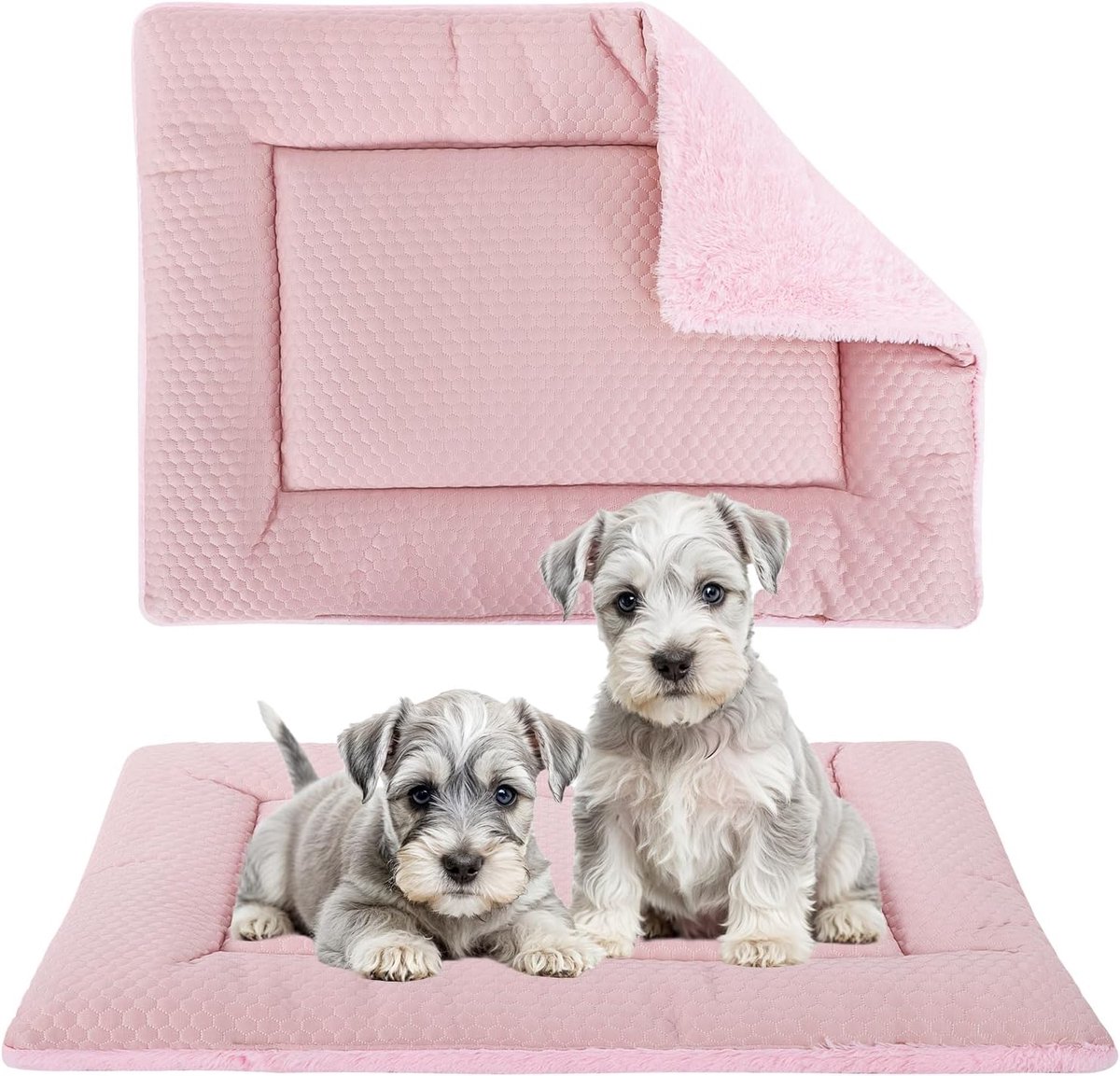 Hondenbed voor kleine honden, omkeerbaar, koel en warm, hondenkussen, wasbaar, hondenmat voor kleine, middelgrote en grote honden, XH080 (76 x 50 cm, roze)