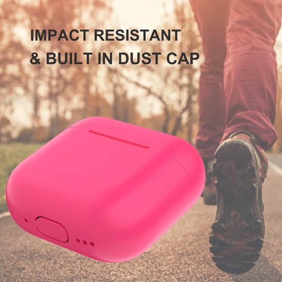 Hoes voor Airpods 4, dun beschermend Silicone Case voor AirPods 4th 2024 (USB-C) Skin Front LED zichtbaar siliconen hoesje, Watermelon Red — afbeelding 2