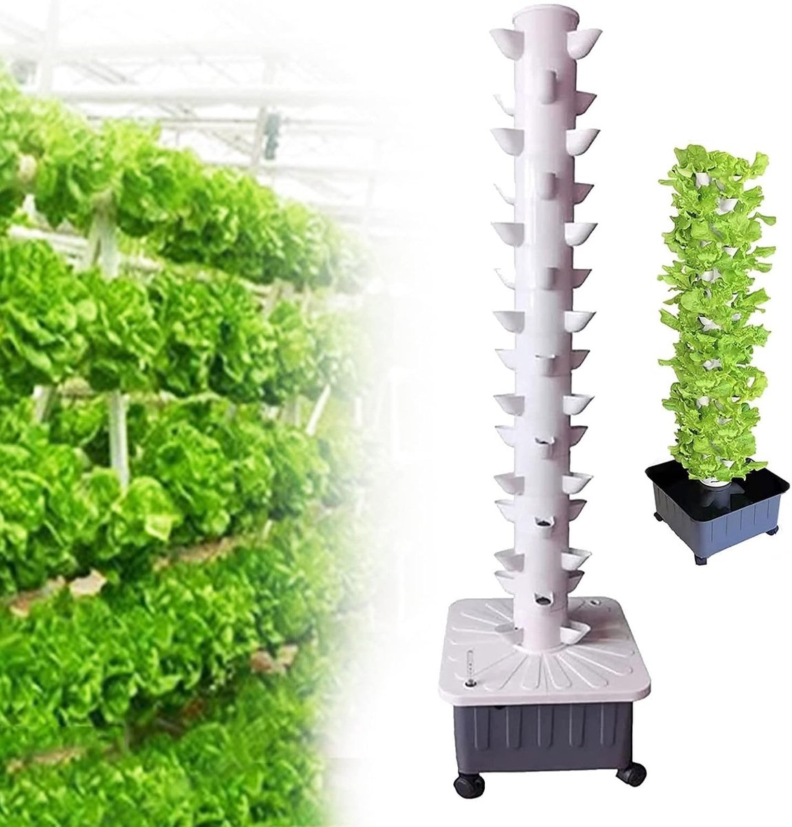 Tower, 15 lagen 45 gaten Aquaponic kweeksysteem, hydrocultuur kweeksystemen, grondloos kweken, tuin Aeroponic kruidenkweekset