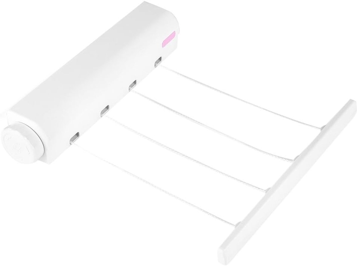 Intrekbaar droogrek, 4-draads uittrekbare waslijn droogtouw met uitschuifbare indoor wandmontage, gebruikt voor waslijn droogrek terrassen balkons (3,2 m)