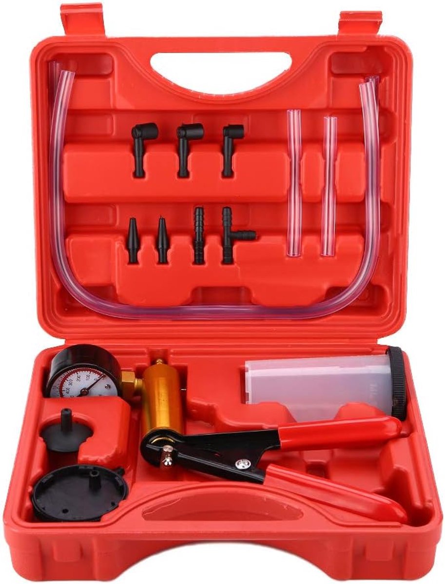 - Remontluchting - Handheld vacuümpomptester met adapters - Remvloeistofontluchtingsgereedschap - voor auto motorfiets diagnose