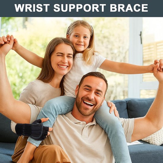 1 x orthopedische polsbandage met 3 metalen rails en 1 paar artritis-handschoenen, verstelbare polsbandage peesontsteking, carpale tunnelbandage rechts, L — afbeelding 3