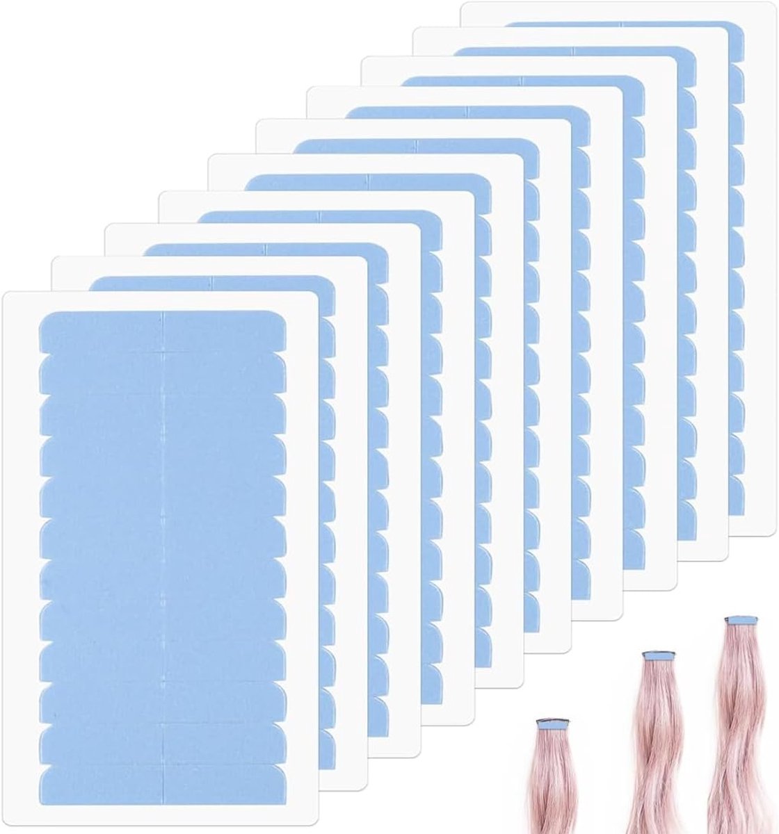 240 stuks extensie tape, waterdichte & extra sterke dubbelzijdige kleefstrips (4x0,8 cm), onzichtbare vervangende tapes voor tape-in extensions en echthaar-wefts voor vrouwen