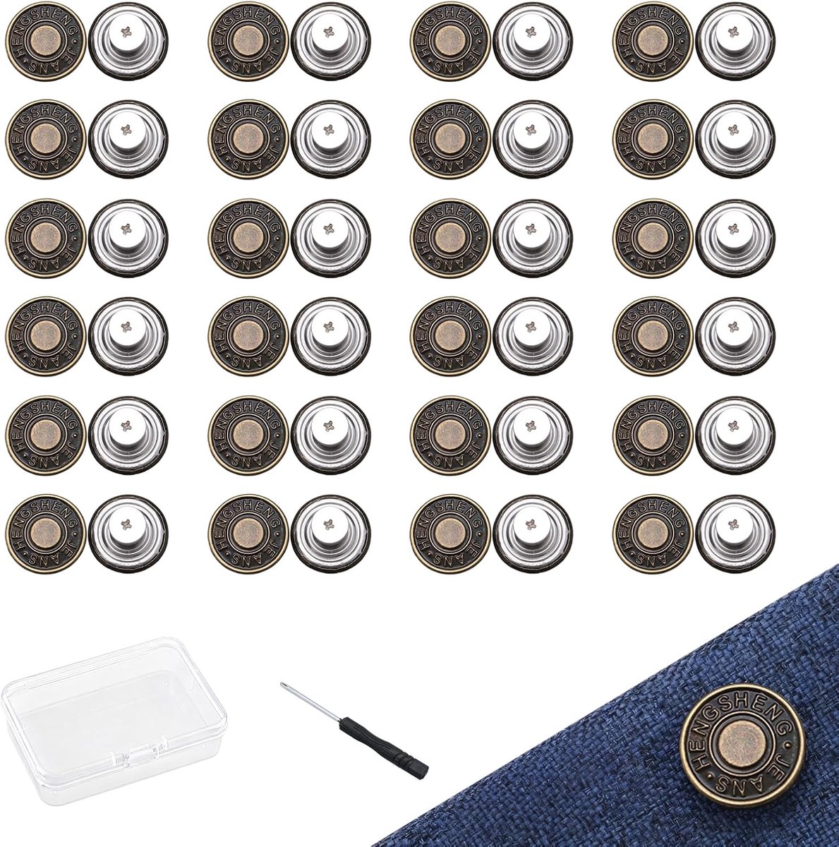 Knopen zonder naaien verstelbare broekenknopen drukknopen voor schroeven 17 mm metalen button pinnen jeans voor reparatie en broeken strakker maken