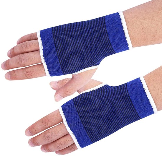 1 paar polssteun brace met spalken voor carpaal tunnel artritis, elastische polsband pols palmbrace carpaal beschermer voor carpaal tunnel, peesontsteking, sportblessures pijnverlichting (blauw) — afbeelding 2