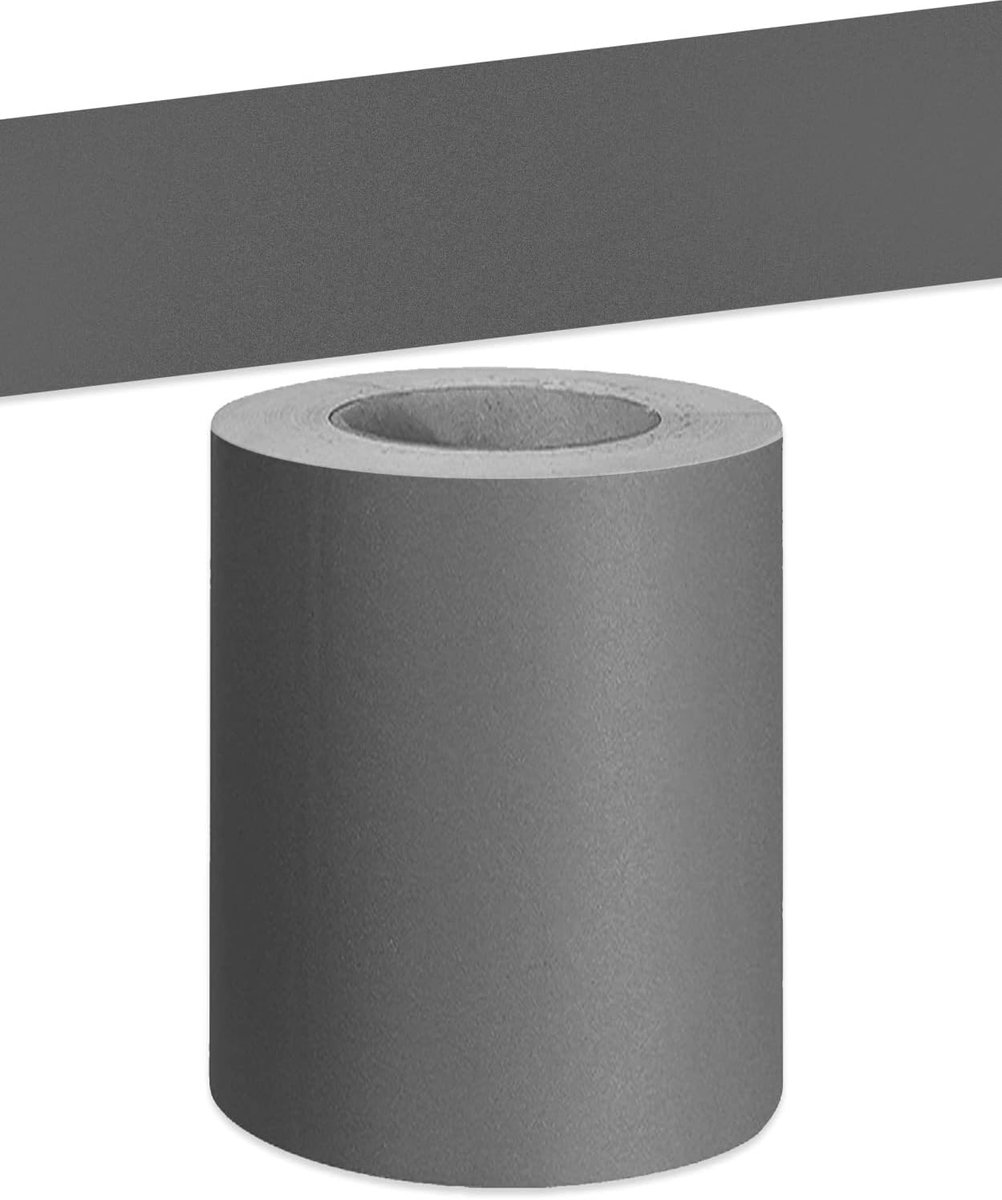 Behangrand, zelfklevend, om op te plakken, voor woonkamer, keuken, badkamer, afneembare waterdichte vloerlijst, pvc, decoratieve rand, donkergrijs, gematteerd, 10 cm x 500 cm
