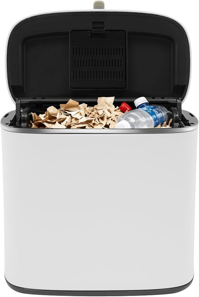Hangend, keuken, 5 l, 4-delige set, wandafvalemmer met binnenemmer voor kastdeur, afvalemmer met deksel, bio-afvalemmer keuken, keukenafvalemmer, zonder boren, uitneembare binnenemmer