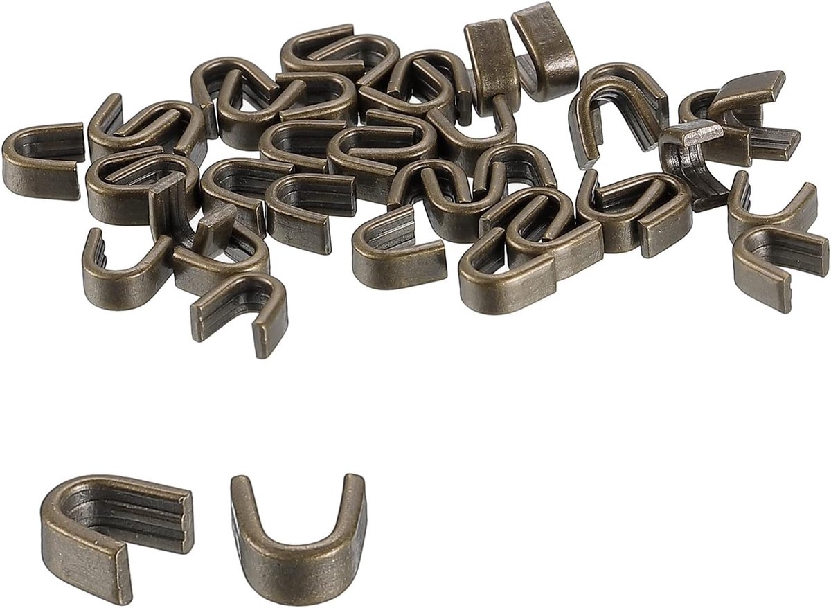 sourcing map 40 stuks ritssluiting sliderhouders, 5U-vormige bovenste stoppers voor tassen, mantels, jassen, gesloten uiteinden, ritssluitingen, bronskleurig
