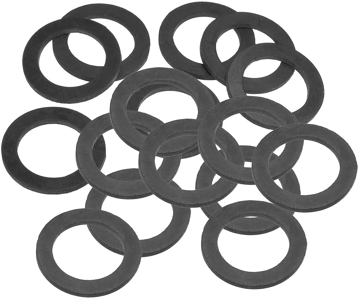 M31 Rubberen sluitringen, rubberen afdichting, rond, 16 stuks, 31 mm ID 45 mm OD 3,5 mm dik, platte sluitringen, set, afdichtingsrubber voor kraanbuis, bevestigingsschroef, zwart