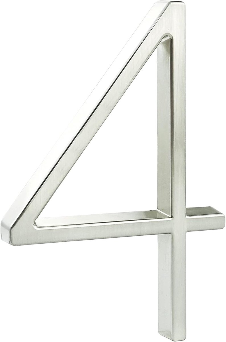 Drijvend huisnummerbord 5 inch (12 cm) moderne deurnummers bewegwijzering plaque straat huisadresnummers (zilver, 4)