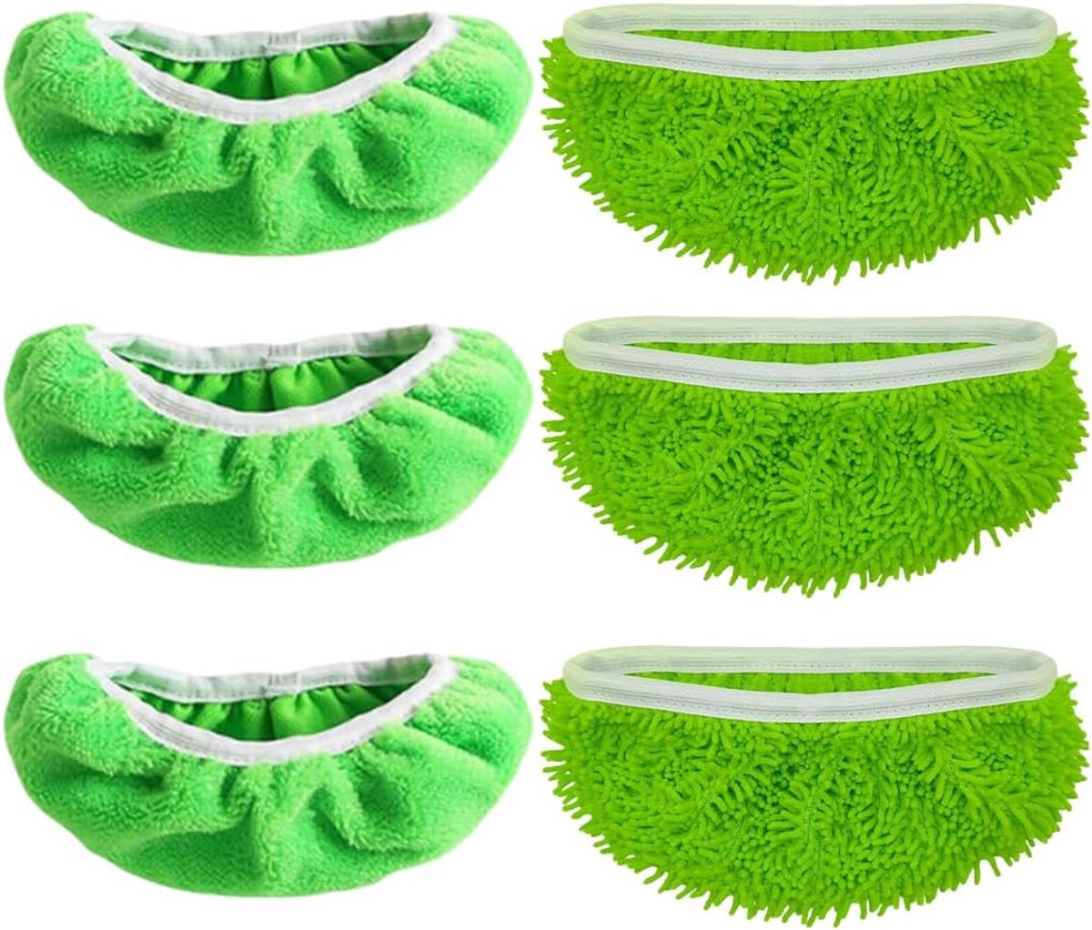 6 stuks herbruikbare wisdoeken voor Swiffer Sweeper Mop, microvezeldop, reservemoppads van microvezel, vloerwisser voor droge natte vloeren, twee modellen