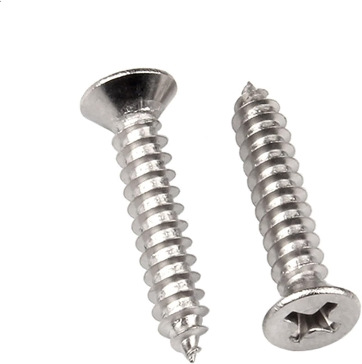Houtschroeven | Platte kop Zelfsnijdende schroeven Meubels Zelfborend Metaal Bevestigingsmiddelen M3 x 25mm 50 Pcs