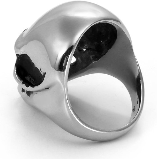 Heren Skull Biker Ring: roestvrij staal grote en zware gepolijste schedel ringen band voor Halloween Valentijnsdag — afbeelding 5