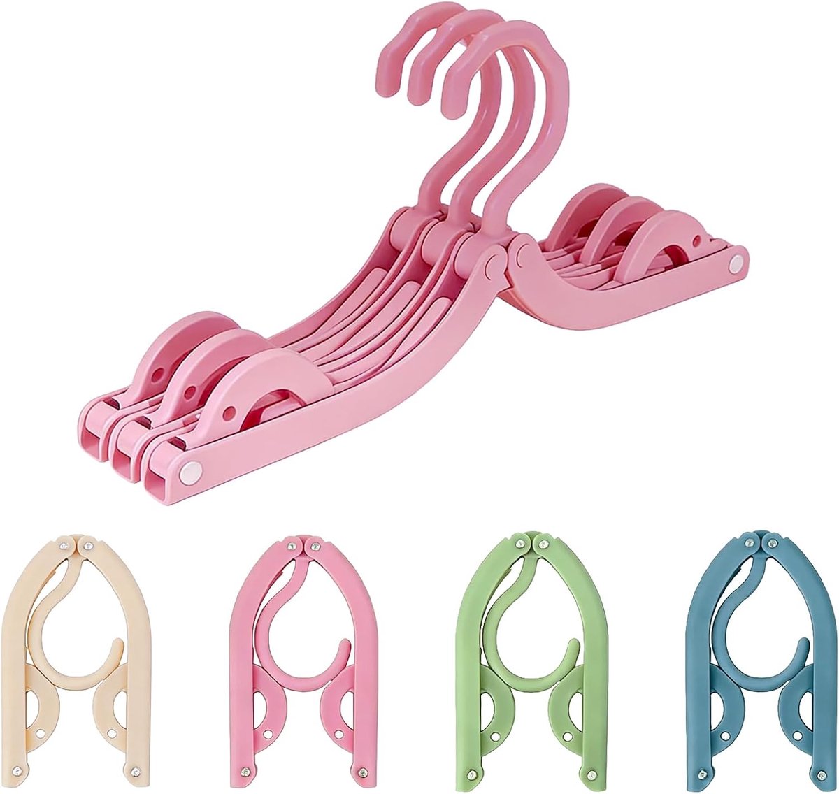 12 reiskledinghangers, reisbenodigdheden, antislip reiskleerhangers van kunststof voor volwassenen, kledinghaken, inklapbaar, ruimtebesparend en ideaal voor thuis, hotel, reizen en kamperen