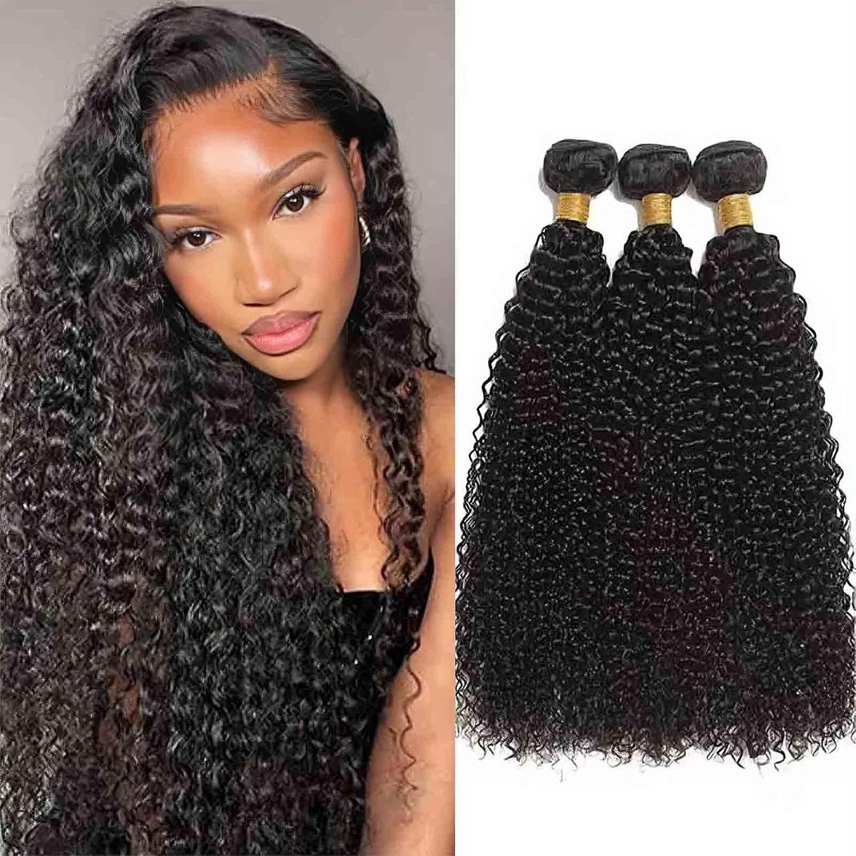 Hair Bundles Kinky Curly Bundle Double Maagdelijk Haar Weft Brazilian Virgin Curly Weave Hair Extensions for Black Women Natural Color 20 20 20 inch