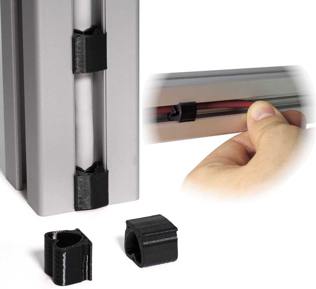 Klem voor kabelbevestiging Constructieprofiel Trekontlasting Snel inklikken voor slang Houder Clip voor aluminium profielen Trekontlasting (B-type moer 8, 25, stuks)