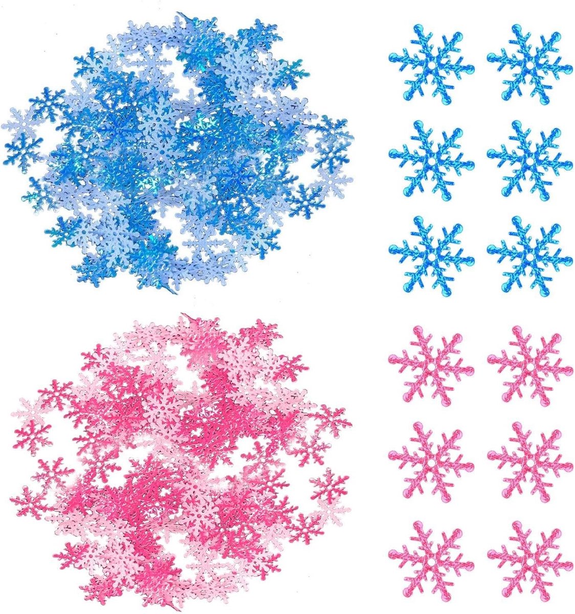 600 Stukken Decoratieve Sneeuwvlokken, Delicate Sneeuwvlokvormen, Stofmaterialen, Gemakkelijk Te Plaatsen, De Feestelijke Sfeer, Geschikt Voor Festival- En Feestdecoratie.
