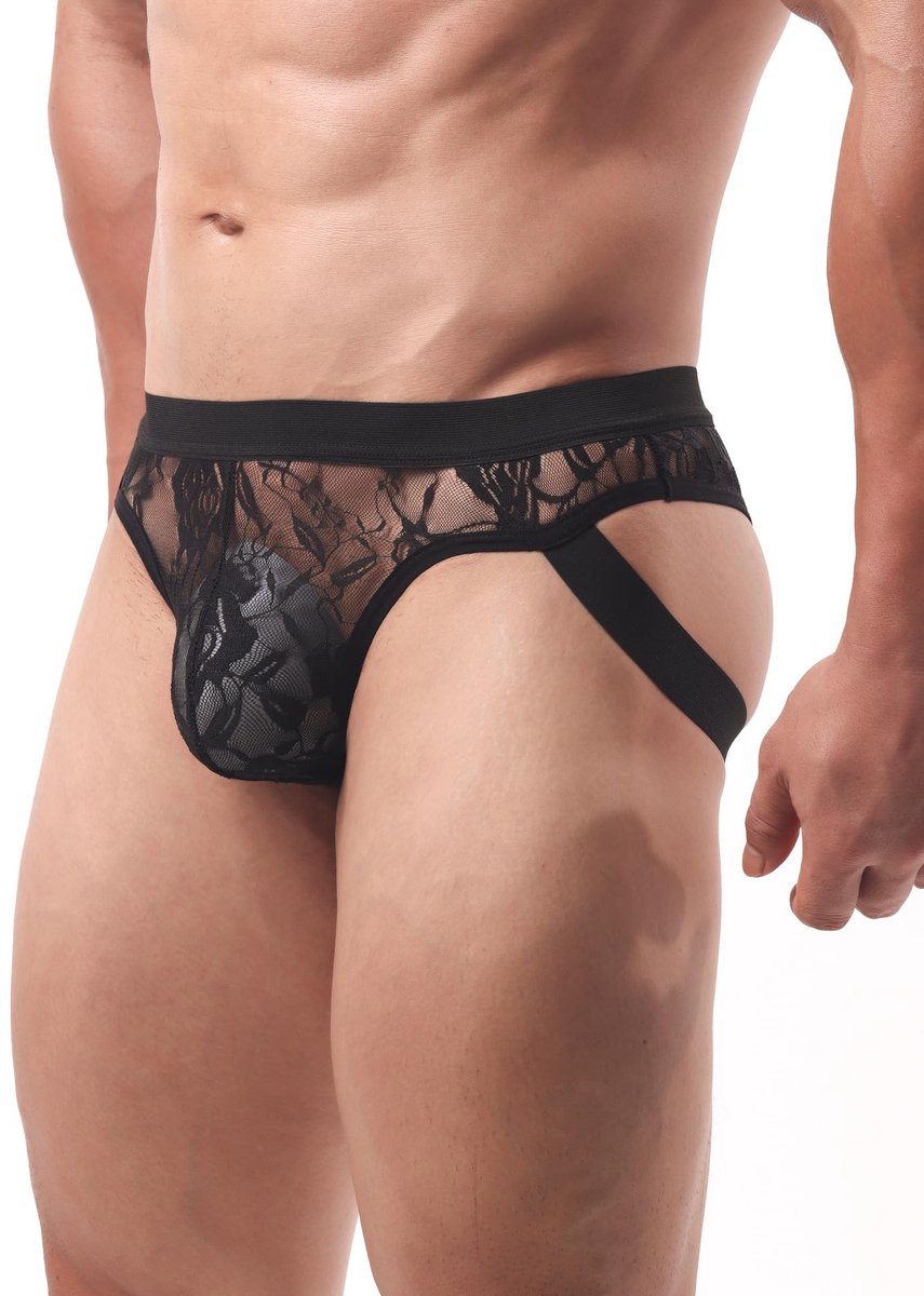 herenslip sexy - tanga heren van kant - ademend mesh - comfortabel ondergoed - SnelShoppen