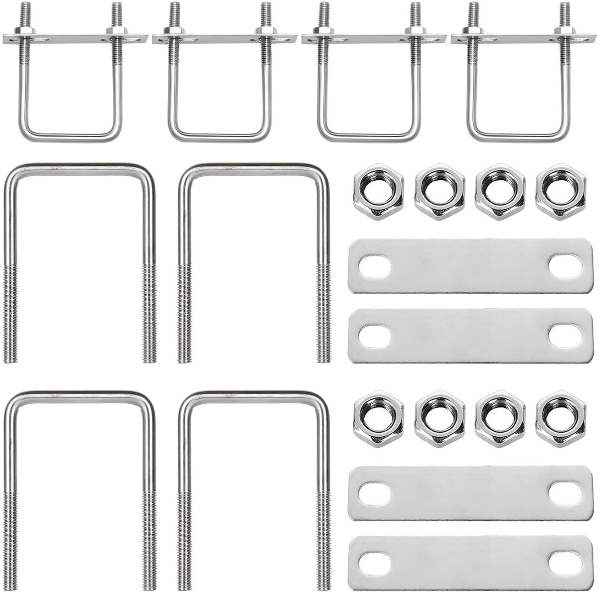 4 stuks U-schroeven M10 100 x 70 mm, U-beugel met schroefdraad roestvrij staal | U-beugel m10 voor buizen tot Ø 70 mm (70 mm)
