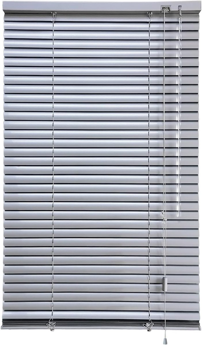 Jaloezie 70 x 130 cm Zilver, Bescherming tegen licht en zonlicht, Monteerbaar zonder boren Inclusief montageset voor thuis, kantoor, school | Jaloezieën van aluminium, 25 mm, voor ramen en deuren, verduisterend en isolerend, complete montageset