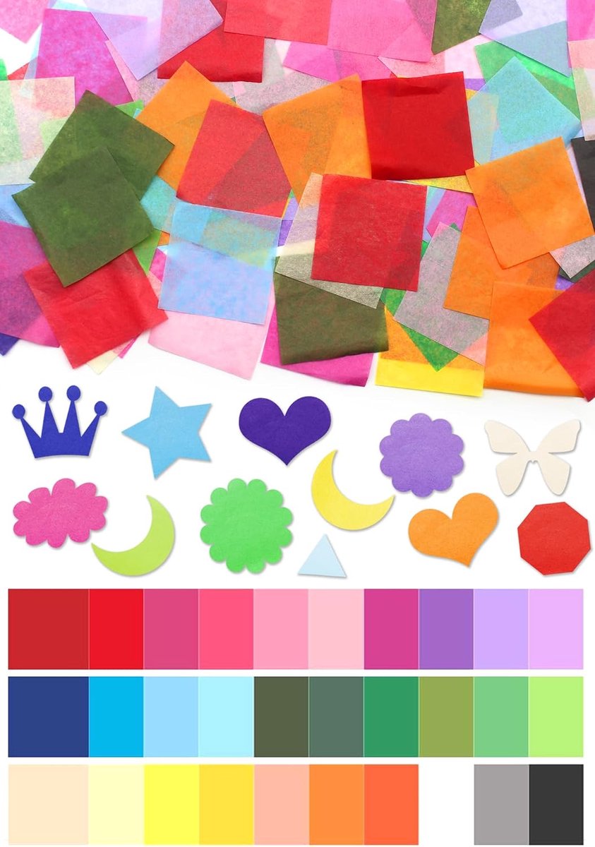 3600 stuks tissuepapier vierkanten 1,2 inch x 1,2 inch regenboog weefsel mozaïek pleinen voor kunst ambachten doe-het-zelf projecten scrunch kunst klaslokaal activiteiten en meer- 30 verschillende kleuren