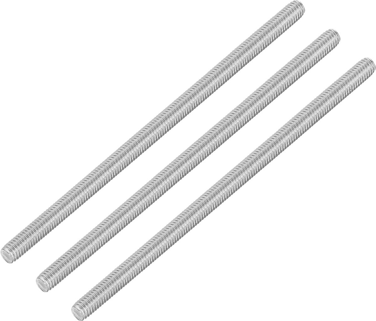 3 stuks draadstangen, M6 x 130 mm roestvrij staal, 304 klinknagels, stang rechtse schroefdraad M6-1 voor montage van meubels en machines