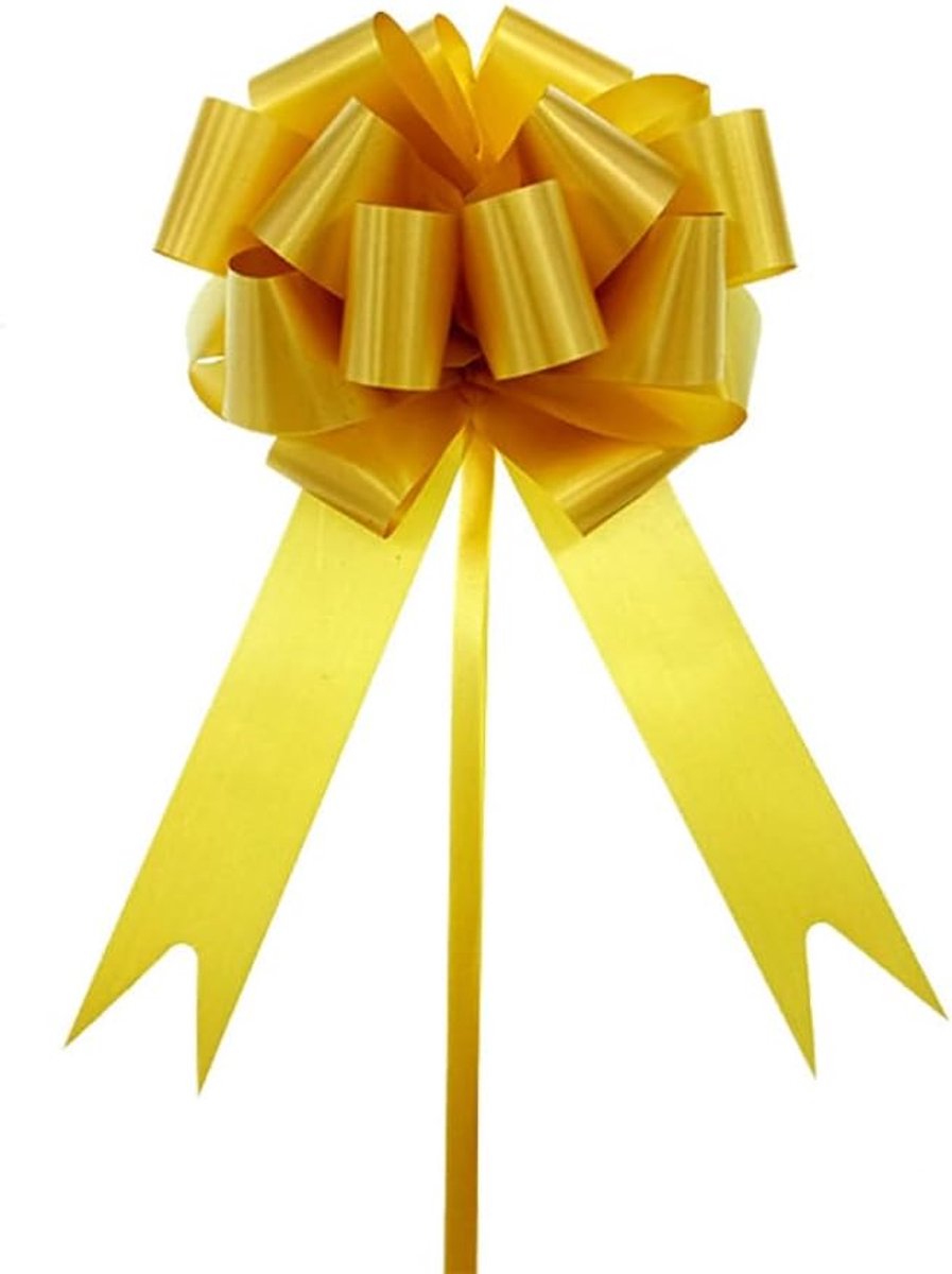 Strikken, 20 cm grote cadeaustrik, cadeaulinten, trekstrik, decoratieve strik voor knutselen, bruiloft, verjaardag, geschenkverpakking, autodecoratie, goud
