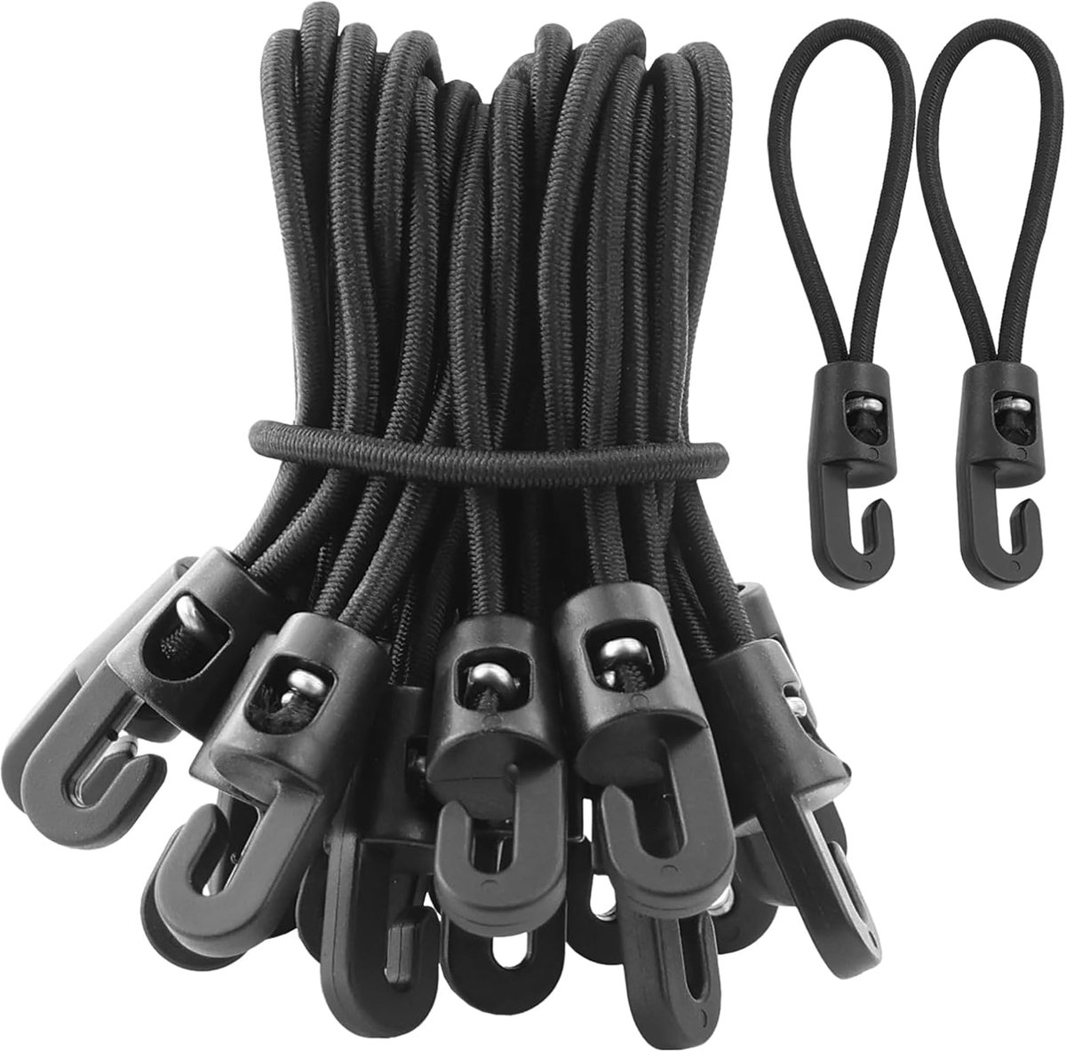 Rubber Tensioner 10 cm - Stretch Rubber met Haken - Duurzaam en veelzijdig - Ideaal voor tenten en zeilen - ShopVlot