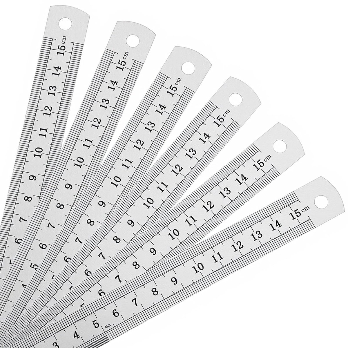Metalen Liniaal 15 cm - Dubbelzijdige Schaal - Robuust RVS - Perfect voor Educatie en Kantoor - ShopVlot