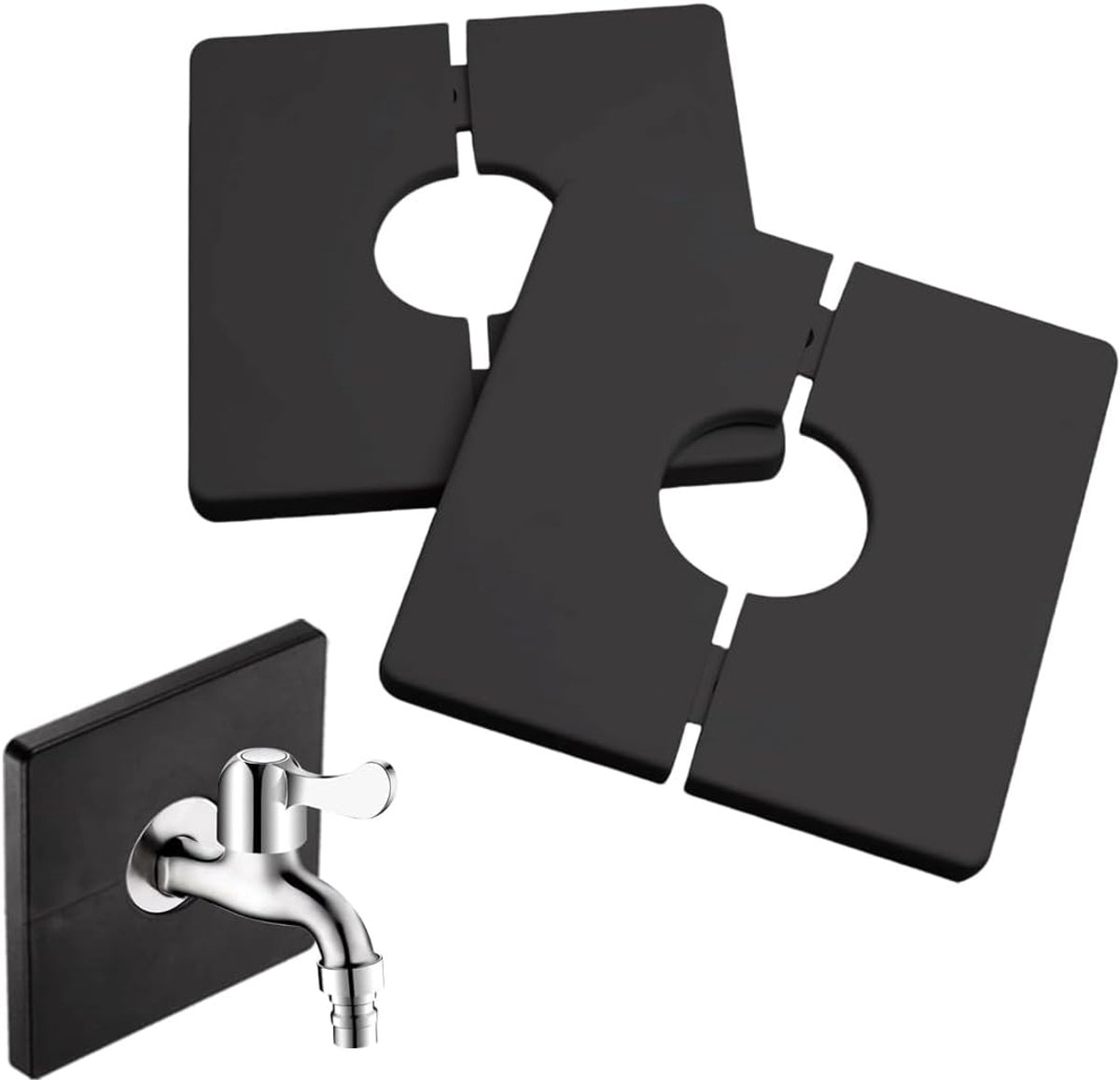 Decoratieve douchekap vierkant 28 mm - zelfklevend PVC - verbergt schade aan muren - nette uitstraling - ShopVlot