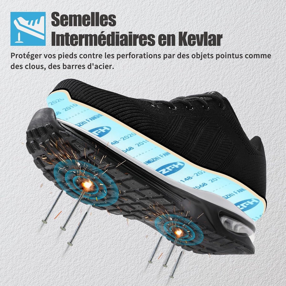 Werkschoenen heren dames maat 43 - zwart/wit - stalen neus - lichtgewicht en comfortabel - SnelShoppen