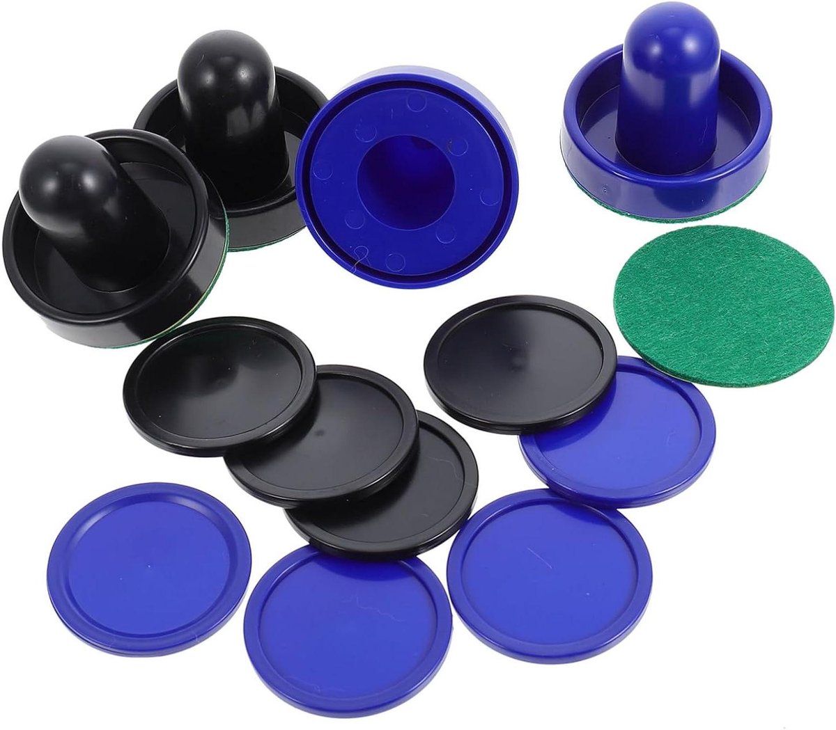 Air Hockey Accessoires - Pucks en Pushers - Spelplezier Thuis - Set van 4 - 6 cm - Diverse kleuren