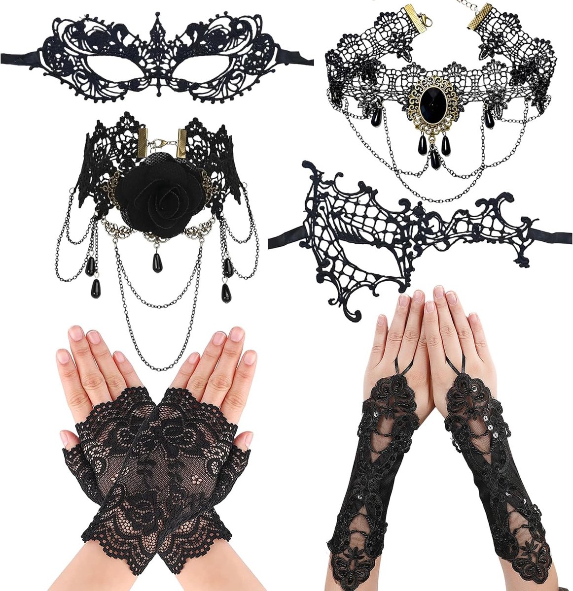 Venetiaans masker set van 6 - sexy vrouwenmaskers - ideaal voor carnaval - perfect voor feesten - SnelShoppen
